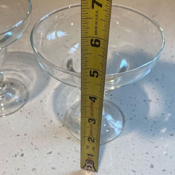 Set 2 Vintage Clear Margarita Cocktail Glasses Serving Glass - Picture 4 of 5